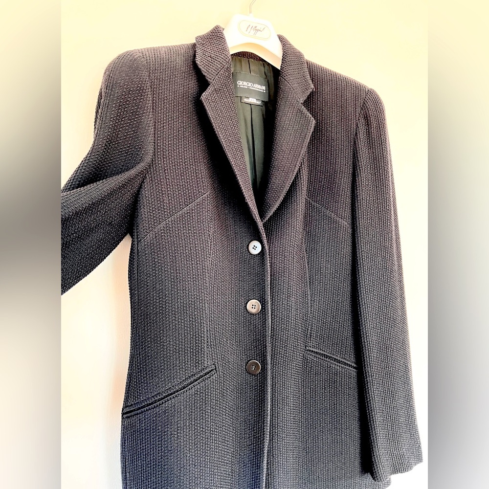 Giorgio Armani Wool Boucle Knit Blazer - Picture 4 of 12
